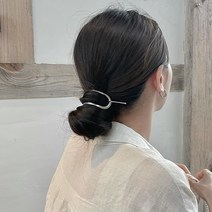 라인커브 메탈 비녀 2color 신주 독특한 헤어핀 감성 헤어 악세사리