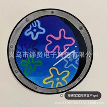 스폰지밥 집 어항 피규어 스펀지밥 패트릭 스타 만화 귀여운 창 스티커 벽 스티커 방수 애니메이션 장난감 생일 선물, b
