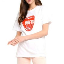 오베이 163082231 스크리밍 립스 반팔티 WHT