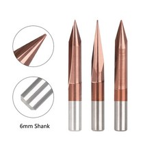 기타 도구 커팅 절삭 툴 XCAN CNC 조각 비트 6mm 생크 V 모양 카바이드 엔드 밀 TiCN 코팅 2 플루트 밀링, 02 20DX0.3