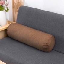 홈스테이 면마 원통 쿠션 15x60cm 4컬러 - 카키그레이 그레이 블루 브라운, 그레이