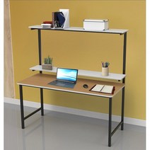 썬라이프 F3입식 900 2단선반 학생 게이밍 DIY 철제 컴퓨터책상, 900오크