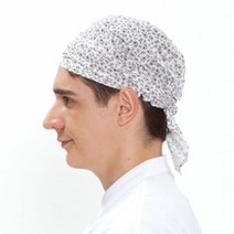 MDG7315 꽃 프린팅 두건 화이트 위생모자 주방모자 조리모자 주방위생모자/위생복/위생두건/일회용위생모자