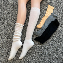 거즈 루즈핏 면 니삭스 반장 여자 무릎 임산부 롱 양말