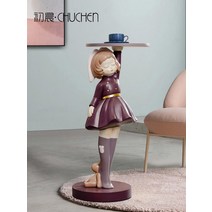 인테리어 소품 홈 데코 장식 - 크리 에이 티브 환영 거실 대규모 천장부터 바닥까지 내려 오는 장식품 베란다 TV 캐비닛 옆에 부드러운 집들이 새 집 선물, [01] 사랑스러운 토끼소녀 사이드 테이블 (레트로 그