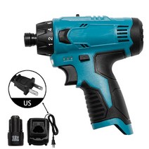 정밀하고 파워풀한 전동 드릴 12v 2000mah 무선 스크루 드라이버 핸드 드라이버 렌치 bosch 배터리 2 속도 조절 가능, 미국 1충전기 1배터리