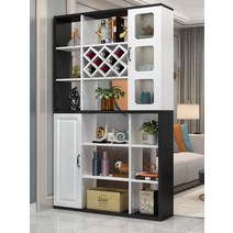 거실 분할 파티션수납장 사무실가벽 공간분리 모듈형, 길이 62.5높이 200폭 30 티크 화이트