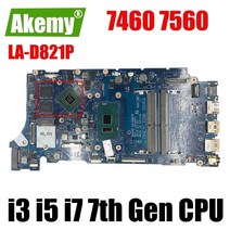 Dell Inspiron 7460 7560 Vostro 5468 5568 노트북 마더 보드 i3 i5 i7 7th Gen CPU 940MX CN-08V456 02PTF1 BKD40, i7-7500U