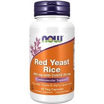 나우 NAC 보충제 coq10이 포함된 붉은 효모 쌀 우유 엉겅퀴 앰프 알파 리포산 120 식물성 캡슐, 60 식물성 캡슐