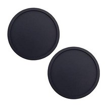 2 Pieces Round Silicone Drink Coasters Silicone Mug Pad Non-slip Soft Coasters Rubber Cup Pad Mat fo, 1, Black