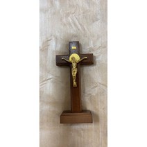십자고상 원목형 천주교 탁상 인테리어 장식용 벽고상 차량용, 골드스몰11.5X24CM