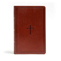 CSB 큰 활자 개인 크기 참조 성경 갈색 LeatherTouch 빨간색 글자 프레젠테이션 페이지 상호 참조 풀 컬러 지도 읽기 쉬운 성경 세리프체