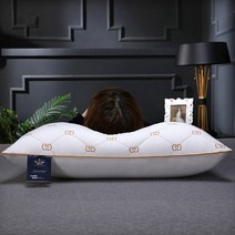 조선호텔베개 마이크로화이바 더블 G 절묘한 자수 바운스 백 베개 숏 부드러운 편안한 침실 침대 수면 5 성급 호텔 홈 성인, [03] High pillow, a03+Middle pillow
