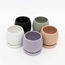 포레스트인 볼륨 원형 화분12.5cm 16.5cm 20.5cm 화이트/ 블랙 / 라일락 그레이색상, 유칼립투스