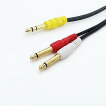 SHINGIL 스테레오5.5 6.3 to 모노5.5 2선 Y형 케이블 전자드럼 TRS앰프 오디오 스피커 연결 국산 1.5m~10m, 1.5m