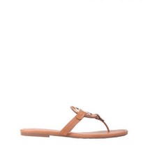 TORY BURCH 20SS 토리버치 여성 빅 로고 플라크 플립플랍 브라운