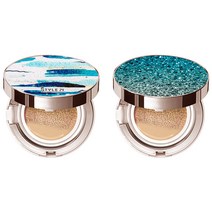 스타일71 [쿠션15g+쿠션15g] 풀커버 자외선차단 주름케어 미백 앰플 쿠션21호23호 선택[복합 피부 추천 쿠션], 틴트 스카이23호+블루 그라데이션23호[복합], 1개