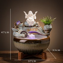 미니 분수대 자연 실내 친환경 천연 가습기 집안습도높이기 건조할때 폭포 개업 선물, 미륵 화이트 안개형