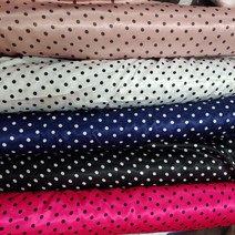 짜투리 땡 원단창고 052602 폴리소재 도트(약1cm)무늬 공단 원단 폭 약110cm 5가지 색상, 네이비 화이트도트