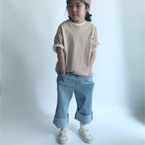 아동용 반팔 티셔츠 남아용 여아용 면 티셔츠
