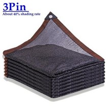 차고지 가제보 야외천막 3 6 12 핀 블랙 HDPE 자외선 차단 그늘 그물 전망대 쉼터 퍼걸라 캐노피 태양 커버 온실 차양, 3 Pin Net+2mx8m