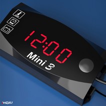 MOXI 오토바이 자동차 3기능 볼트게이지 온도 시계 전압 색상 화이트