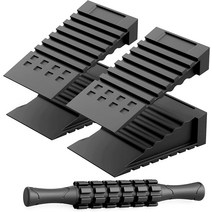 스쿼트머신 스쿼트운동기구 squat Squat Wedges (4 pcs) with Muscle Roller u2013 Rubber Adjustable Ram, 한개옵션0