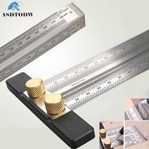 ASDTODW 목공 눈금자 직각자 연귀자 정밀 마킹자 선긋기 스크라이브 게이지 눈금자 T자, 200mm