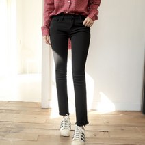 원타임 여성용 플랩포켓 슬림 일자 팬츠