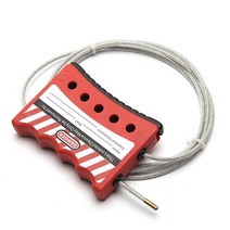 로토코리아 LOTO 케이블밸브 잠금장치 LK-L02 (1.8m x D4mm 나일론 피복 금속 케이블), 1개