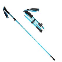 제이엔케이 5단 접이식 초경량 등산스틱 2P세트+스틱케이스, 2P, 하늘