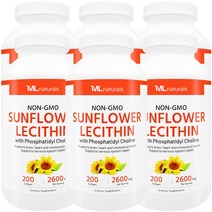 [미국빠른직구] 마이라이프 내추럴스 NON-GMO 해바라기 레시틴 2600 200정 6병