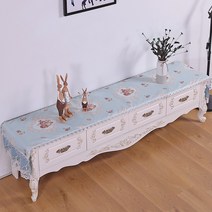 SKANDSALO 식탁보 레이스 패브릭아트 직사각형 거실 화장대 신발장 긴테이블 커버먼지방지 덮개천, T11-자스민 그린, C03-40*240CM(적합 장롱 175-200CM)