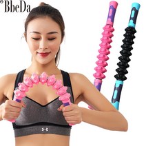 BBEDA 종아리 다리 붓기 마사지 휘어지는 밀착형 롤러 스틱 전신 안마봉, 핑크