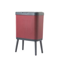 15L 대용량 주방 쓰레기통 대합 조개 껍질 유형 높은 발 빈 수거통 화장실, 02 Red