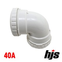 HJS DRF 원터치 엘보 소켓 DL 40A (PVC 신형 90도 이음관 PPI 평화 부속), 1개