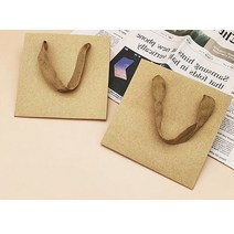 크라프트 이쁜 예쁜 무지 선물용 쇼핑백 정사각 종이가방 소량쇼팽백 제작 S, 단일