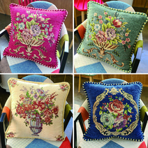 ONSUM 셔닐 자카드 쇼파 인테리어 쿠션 커버, 화환- 블루(커버만)