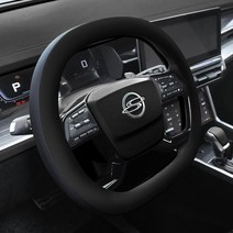 시크릿 토레스 핸들커버 투톤 열선 겨울 사계절 자동차 핸들커버, ha040 토레스 투컬러 블랙