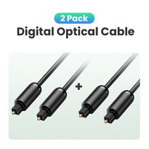 HD 케이블 UGREEN 디지털 광 오디오 케이블 Toslink 1m 3m SPDIF 동축 (앰프 용) 블루 레이 플레이어 Xbox 360 사운드 바 광섬유 게임영화PC, 02 2 Pack