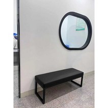 약국 벤치형 소파 거실 병원 매장 등받이없는 긴의자, 가죽 블랙 10cm 쿠션+80x35x42+블랙