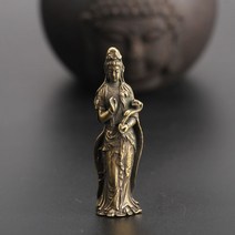 작은 진품 중국 청동 불교 콴-음 Guan 음과 Boddhisattva 펜던트, 한개옵션0