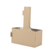 크라운포장 크라프트 2구 커피 캐리어 100개입 음료 컵 홀더 종이 포장 무지 패키지 카페 배달 테이크아웃 용기, 100개