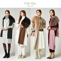 [백화점브랜드]씨티지(CityGee) 울 블렌딩 폭스 숄 머플러