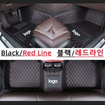 Ecool 포드 바닥매트 코일매트 자동차바닥발판 차발매트 카매트 F150 레인저 머스탱 몬데오 이스케이프 익스플로러 쿠가 토러스 포커스 (포드 도안 첨부), 블랙 붉은실Black red line, 익스플로러(91~19년)5seat
