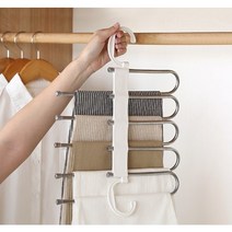 스텐 다중 바지걸이 다용도옷걸이 가로세로호환 확장가능 옷장공간절약 수직바지걸이, 그레이