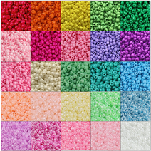 블링비즈 컬러 시드비즈 3mm 4mm 구슬 비즈공예재료 마스크스트랩 반지 팔찌 목걸이 20g, R17 핑크색
