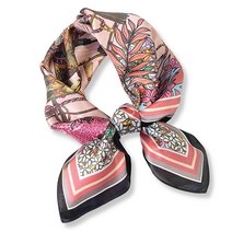 PoeticEHome 순수 멀베리 실크 스퀘어 스카프 68.6cm x 여성용 네커치프 헤드스카프 선물 포장 I2 - 블루 옐로우 68.6cm(27인치)545584