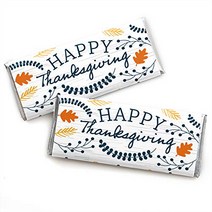 Big Dot of Happiness Happy Thanksgiving - Candy Bar Wrapper Fall Harvest Party Favors - Set of 24, 1