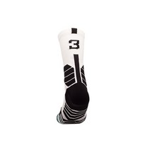 Creativity Free Collocation 0-9 Number Professional Sport Socks Basketball Fitness Running Quick Dry, 1 개-3 흰색